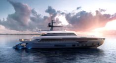 Azimut presented renderings of the new 38-meter yacht Trideck