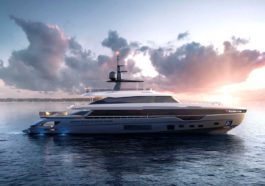 Azimut presented renderings of the new 38-meter yacht Trideck