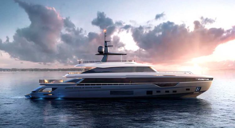 Azimut представила рендеры новой 38-метровой яхты Trideck