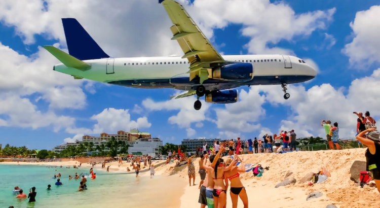 Maho Beach in Saint Martin - Depositphotos