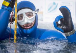 A freediver from Russia set a Guinness record on Lake Baikal