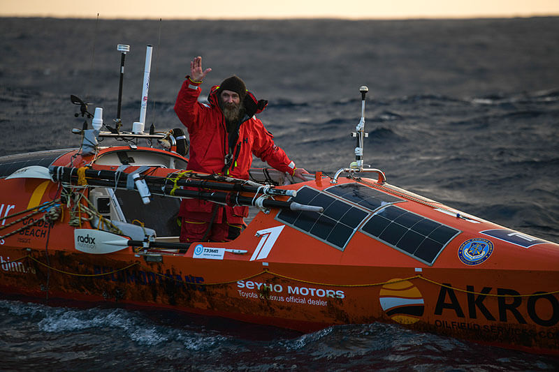 The Russian traveler was going to cross the Pacific Ocean alone on a catamaran