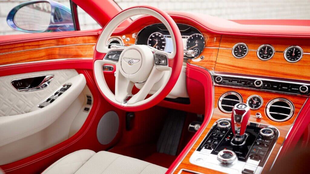 The perfect couple. Bentley has created the interior of the yacht to match the car Continental GT